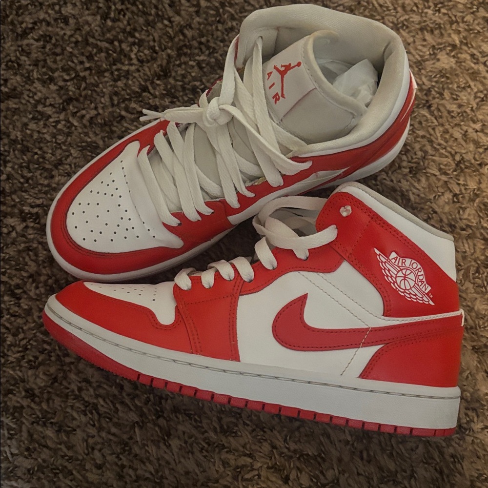 Nike Red and White Sneakers